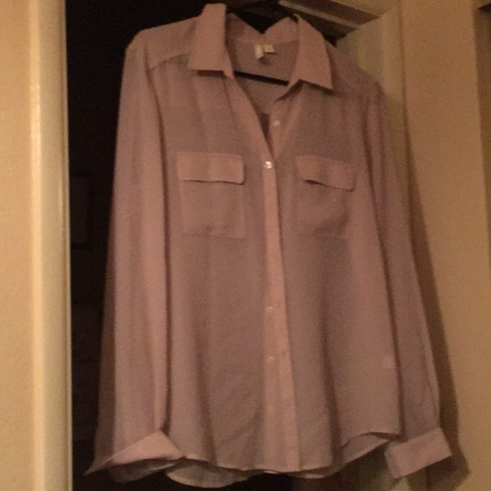 Frenchi Tan sheer blouse . Nice fabric.
